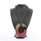 Hermès Isthme Necklace Buffalo Horn in Brown x Pink