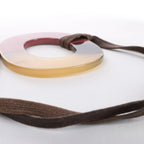Hermès Isthme Necklace Buffalo Horn in Brown x Pink