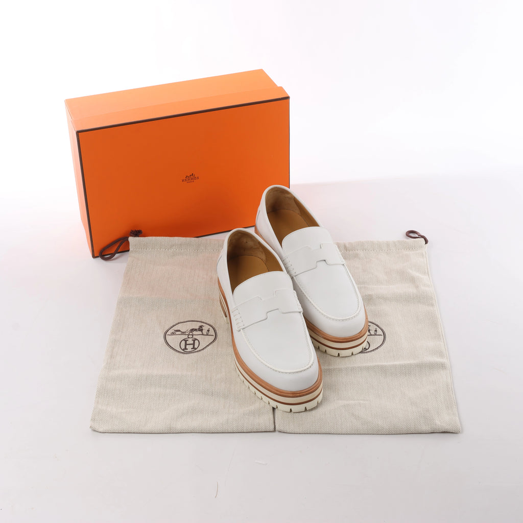 Mocasín de piel Kelly de HERMES en marrón, talla 37 UE