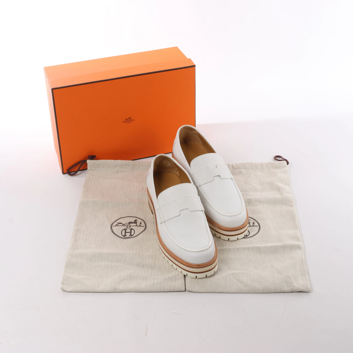 Mocasín de piel Kelly de HERMES en marrón, talla 37 UE