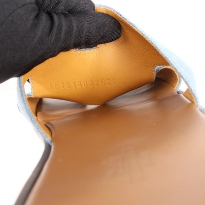 HERMES Izmir Denim Sandals in Light Blue, Size 43 EU