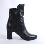Hermès Juez Black Leather Ankle Boots EU 38