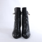 Hermès Juez Black Leather Ankle Boots EU 38