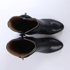 Hermès Juez Black Leather Ankle Boots EU 38