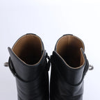 Hermès Juez Black Leather Ankle Boots EU 38