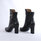 Hermès Juez Black Leather Ankle Boots EU 38