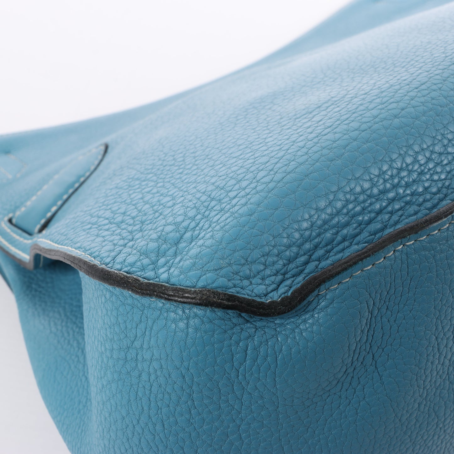 Sac à bandoulière Hermès Jypsière 37 Taurillon Clémence Bleu Jean, garnitures en métal argenté □L : 2008