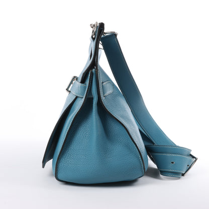 Sac à bandoulière Hermès Jypsière 37 Taurillon Clémence Bleu Jean, garnitures en métal argenté □L : 2008