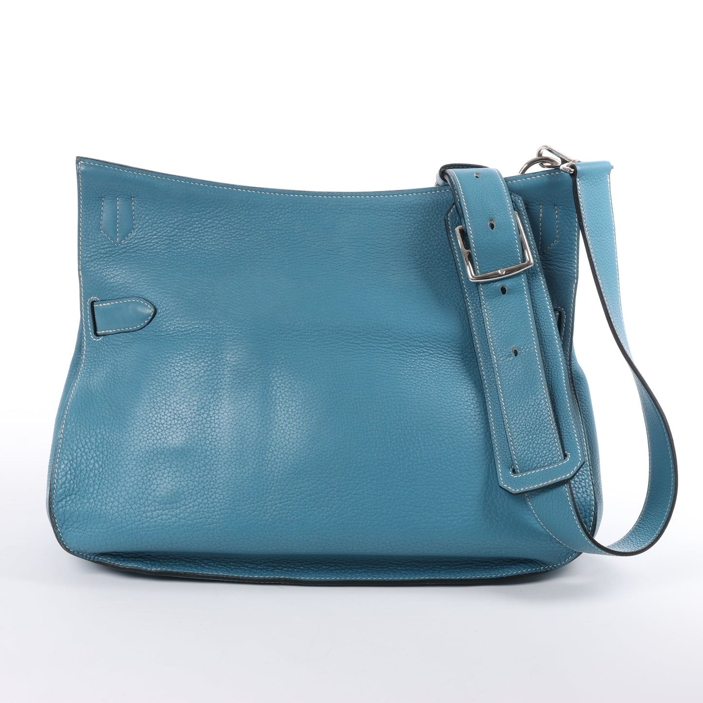 Sac à bandoulière Hermès Jypsière 37 Taurillon Clémence Bleu Jean, garnitures en métal argenté □L : 2008