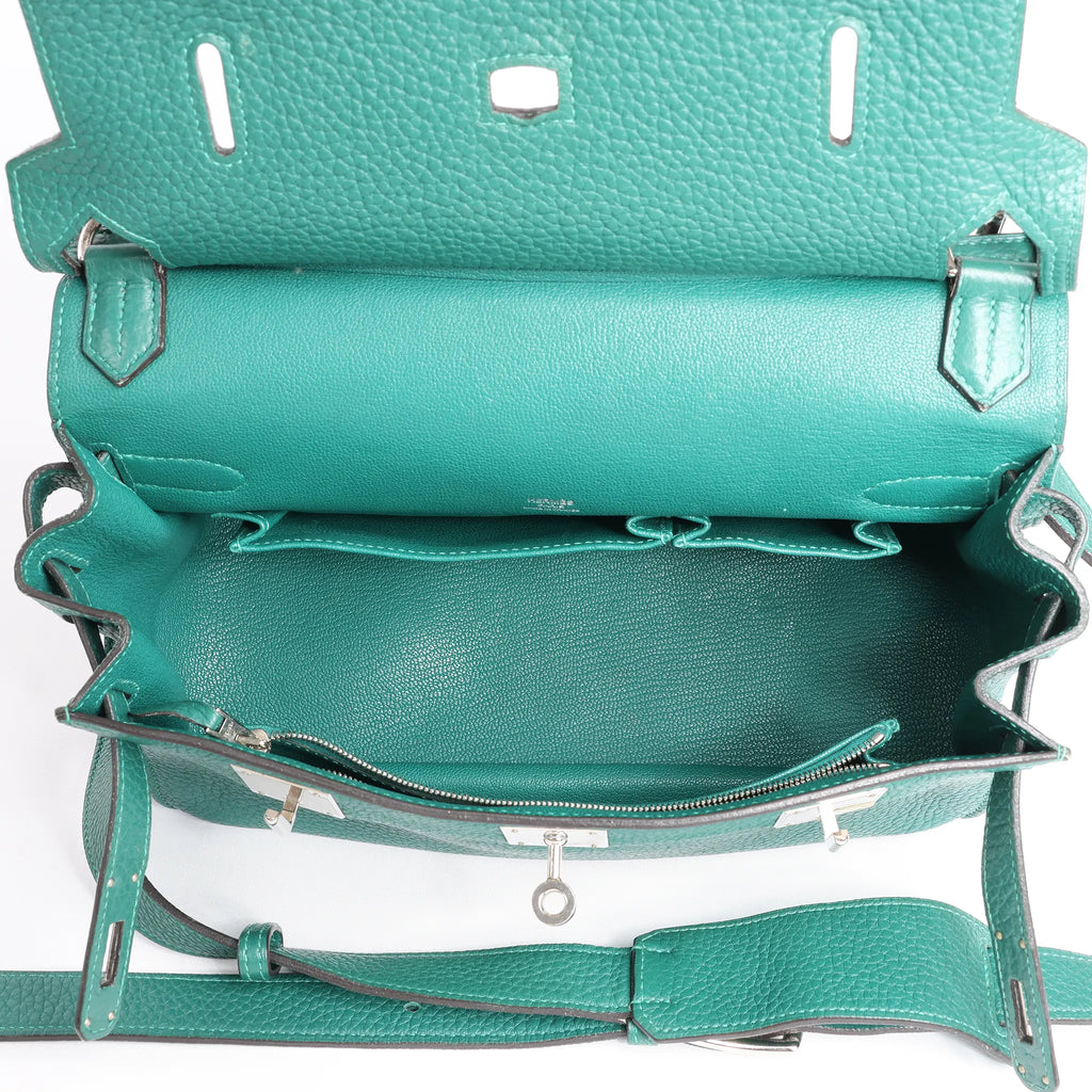 Hermes Jypsiere 28 Taurillon Clémence Crossbody Bag in Green □Q 2013