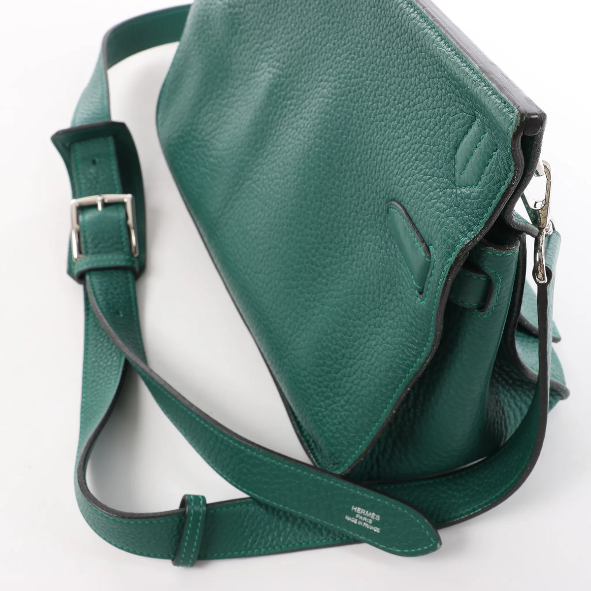Hermes Jypsiere 28 Taurillon Clémence Crossbody Bag in Green □Q 2013