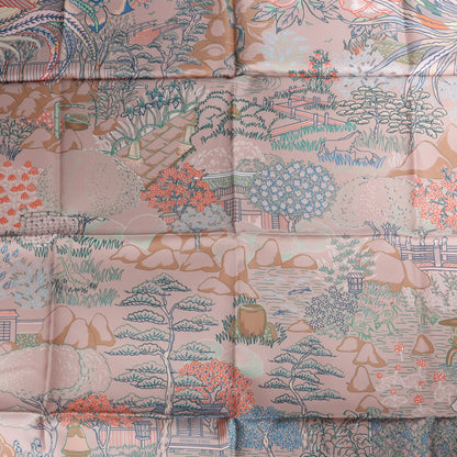 Hermès Carré 90 "Mille Feuilles de Soie" Foulard 100% Soie en Gris