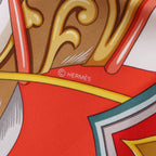 Hermès Carré 90 "HARNAIS DE COEUR" Silk handkerchief in Red