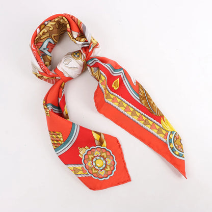 Hermès Carré 90 "HARNAIS DE COEUR" Silk handkerchief in Red