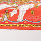 Hermès Carré 90 "HARNAIS DE COEUR" Silk handkerchief in Red