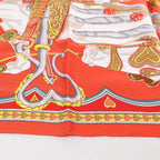 Hermès Carré 90 "HARNAIS DE COEUR" Silk handkerchief in Red