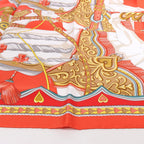 Hermès Carré 90 "HARNAIS DE COEUR" Silk handkerchief in Red