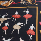 Pañuelo de seda Hermès Carré 90 "La Danza ballet" en rosa