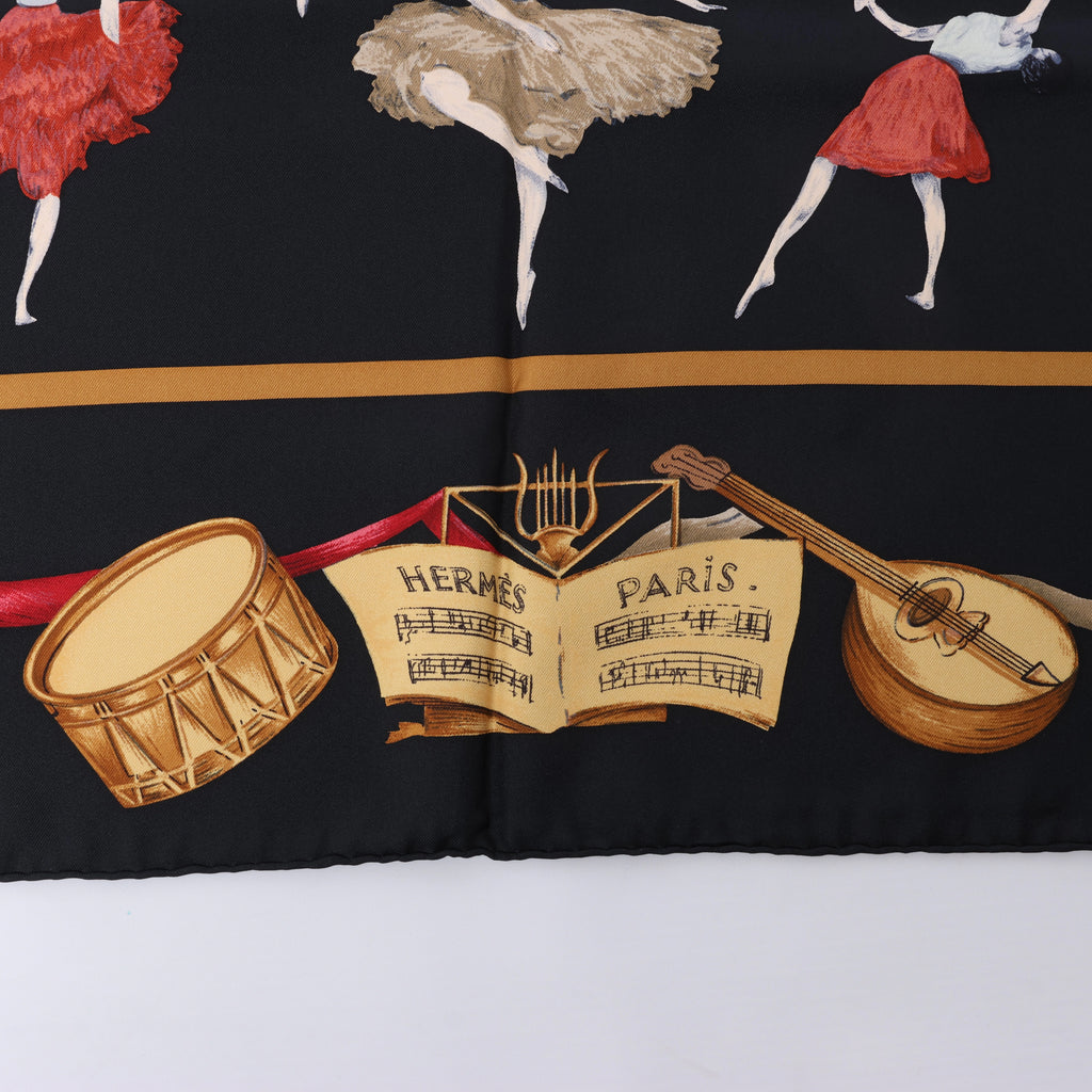 Pañuelo de seda Hermès Carré 90 "La Danza ballet" en rosa