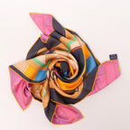 Hermès Carré 90 Double Face "Tapis de Selle" Silk handkerchief in Orange