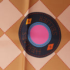 Hermès Carré 90 Double Face "Tapis de Selle" Silk handkerchief in Orange