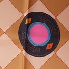 Hermès Carré 90 Double Face "Tapis de Selle" Silk handkerchief in Orange