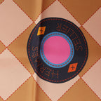 Hermès Carré 90 Double Face "Tapis de Selle" Silk handkerchief in Orange