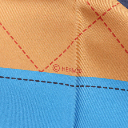 Hermès Carré 90 Double Face "Tapis de Selle" Silk handkerchief in Multicolor