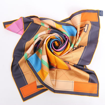 Hermès Carré 90 Double Face "Tapis de Selle" Silk handkerchief in Multicolor