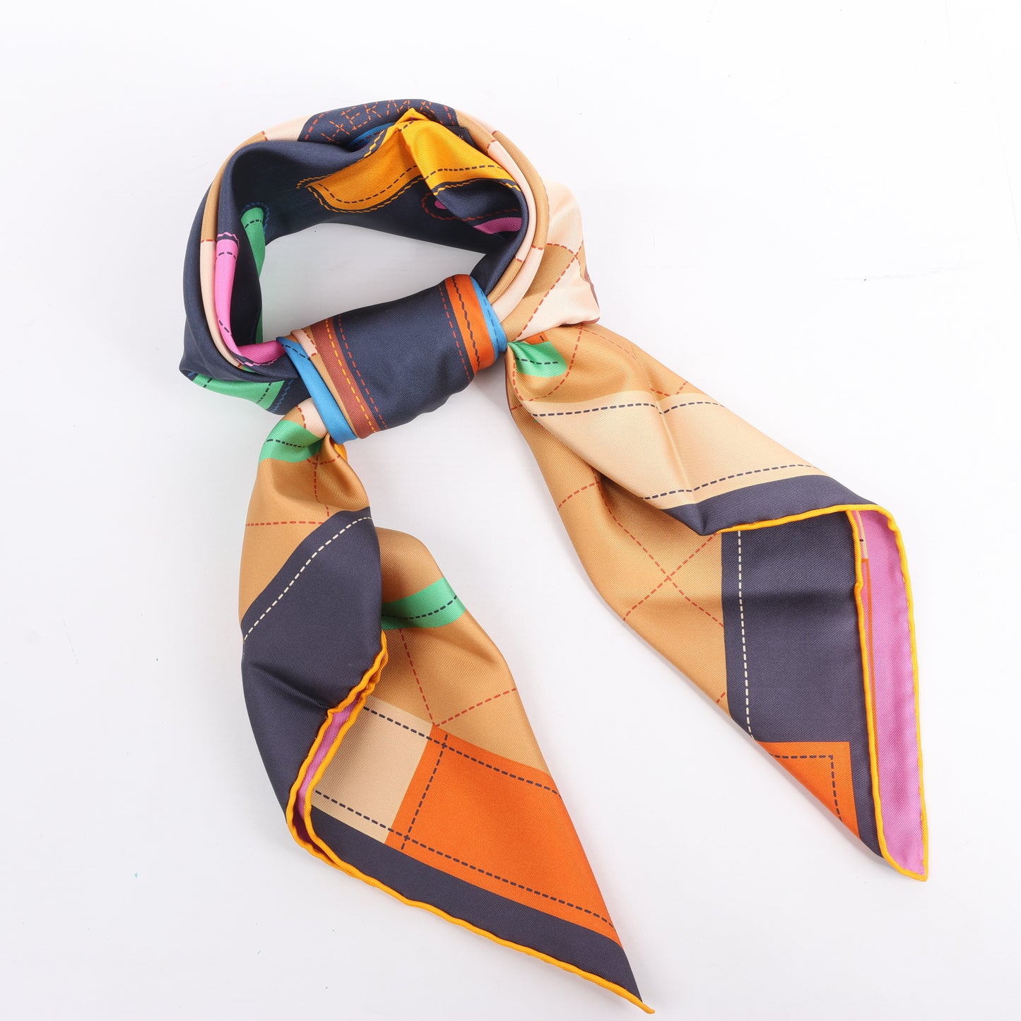 Hermès Carré 90 Double Face "Tapis de Selle" Silk handkerchief in Multicolor