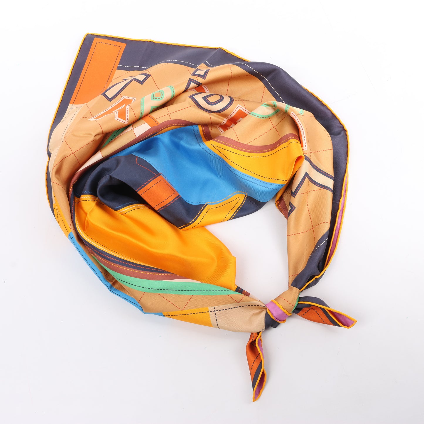 Hermès Carré 90 Double Face "Tapis de Selle" Silk handkerchief in Multicolor