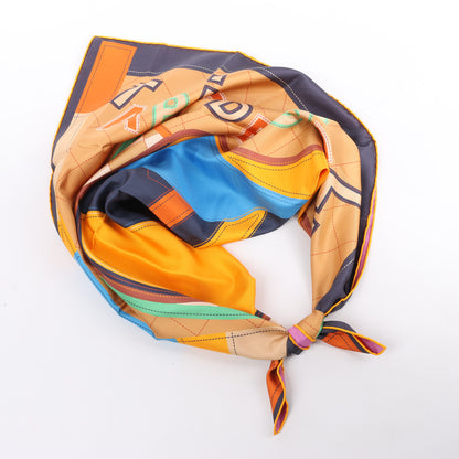 Hermès Carré 90 Double Face "Tapis de Selle" Silk handkerchief in Multicolor