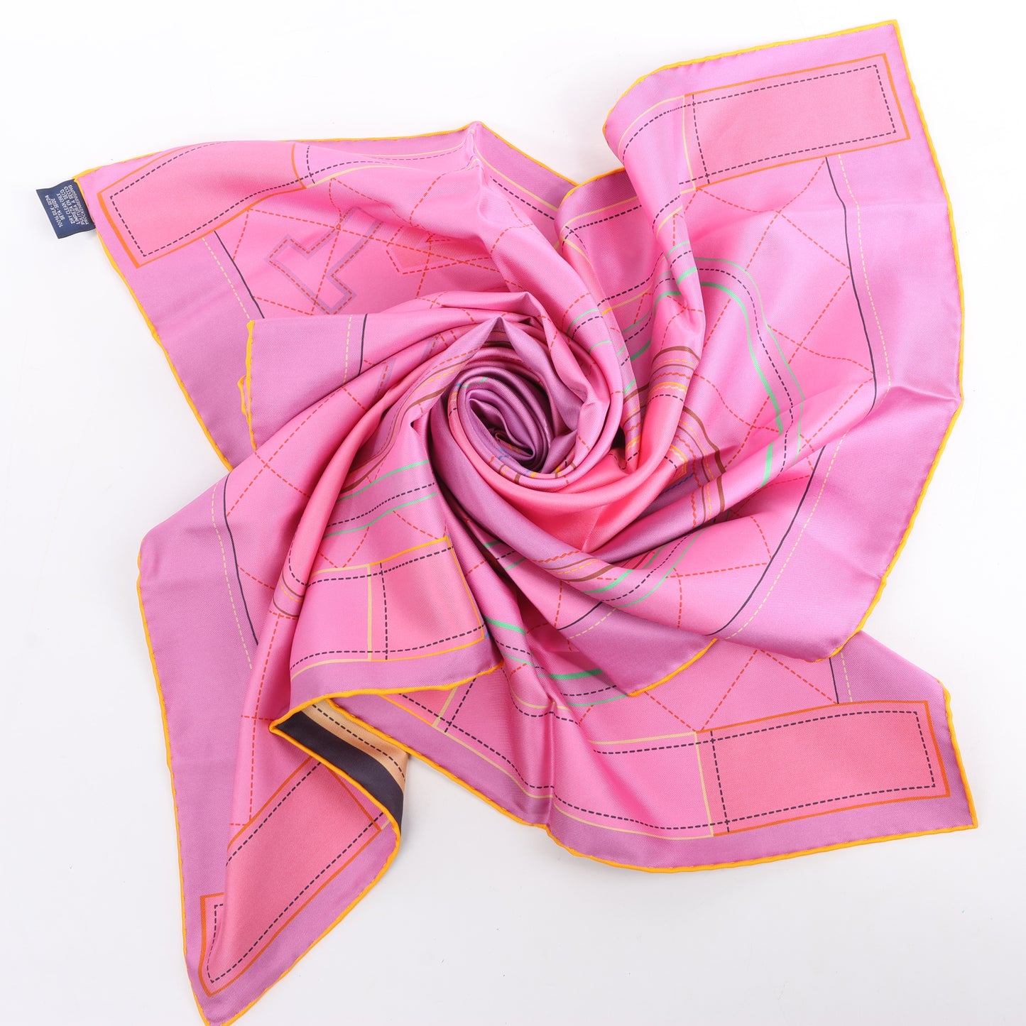 Hermès Carré 90 Double Face "Tapis de Selle" Silk handkerchief in Multicolor