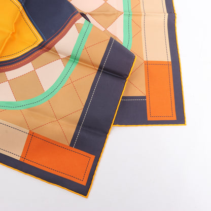 Hermès Carré 90 Double Face "Tapis de Selle" Silk handkerchief in Multicolor