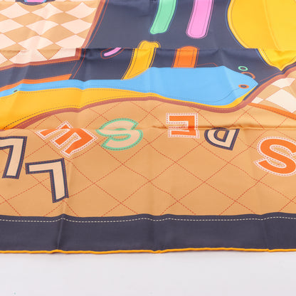 Hermès Carré 90 Double Face "Tapis de Selle" Silk handkerchief in Multicolor