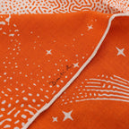 Hermès Carré 140 "CLAIR DE LUNE" Cashmere x Silk handkerchief in Orange