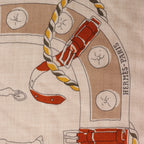 Hermès Carré 100 "RONDS DE MARCHE" Cashmere x Silk handkerchief in Beige