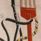 Hermès Carré 100 "RONDS DE MARCHE" Cashmere x Silk handkerchief in Beige