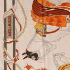 Hermès Carré 100 "RONDS DE MARCHE" Cashmere x Silk handkerchief in Beige