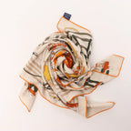 Hermès Carré 100 "RONDS DE MARCHE" Cashmere x Silk handkerchief in Beige