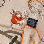 Hermès Carré 100 "RONDS DE MARCHE" Cashmere x Silk handkerchief in Beige