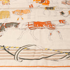 Hermès Carré 100 "RONDS DE MARCHE" Cashmere x Silk handkerchief in Beige