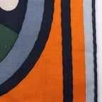 Hermès Carré 100 "ROBOCABAR" Cashmere and Silk Scarf in Blue x Orange