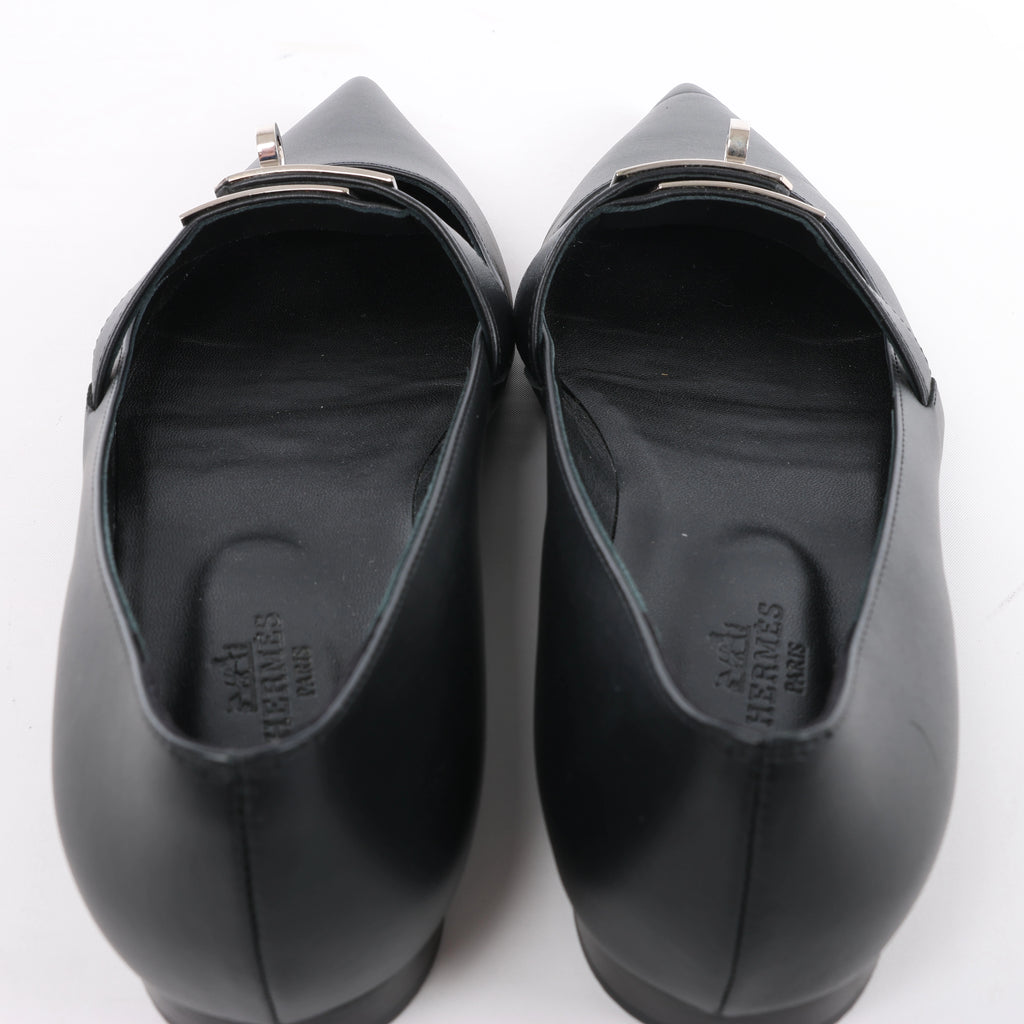 Hermès Kelly 25SS Leather Ballet Flat in Black 251002Z, Size EU 36