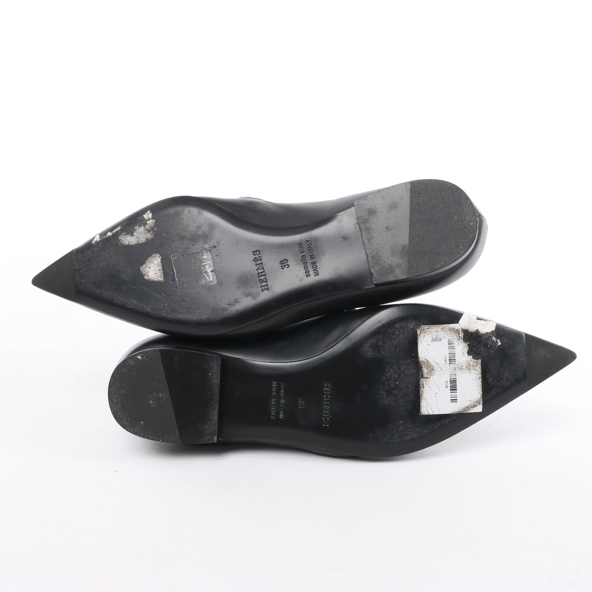 Hermès Kelly 25SS Leather Ballet Flat in Black 251002Z, Size EU 36