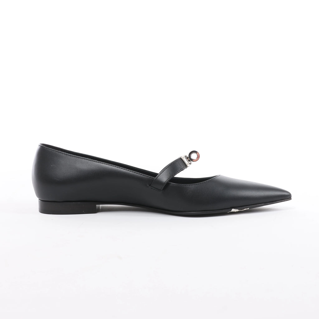 Hermès Kelly 25SS Leather Ballet Flat in Black 251002Z, Size EU 36