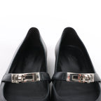 Hermès Kelly 25SS Leather Ballet Flat in Black 251002Z, Size EU 36