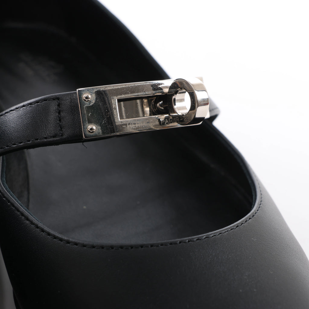 Hermès Kelly 25SS Leather Ballet Flat in Black 251002Z, Size EU 36