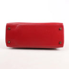 HERMÈS Kelly 28 Le Tournay Box Leather 2Way Handbag in Rouge ○U:1991