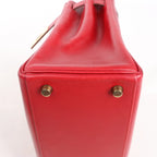 HERMÈS Kelly 28 Le Tournay Box Leather 2Way Handbag in Rouge ○U:1991